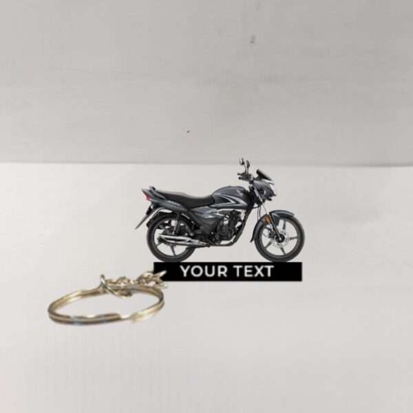 Customized Honda Shine Matte Axis Grey Colorful Bike Shape Gel Number Plate Keychain