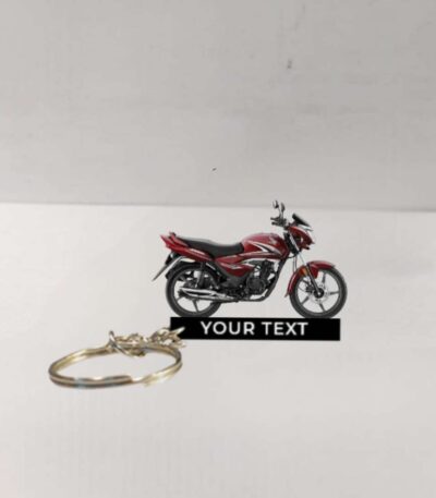 Customized Honda Shine Rebel Red Metallic Colorful Bike Shape Gel Number Plate Keychain