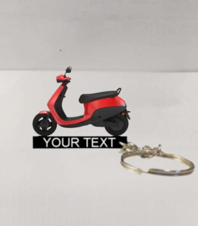 Customized Ola S1 Air Coral Glam Colorful Scooter Shape Gel Number Plate Keychain