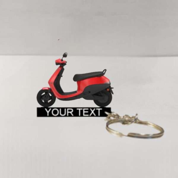 Customized Ola S1 Air Coral Glam Colorful Scooter Shape Gel Number Plate Keychain