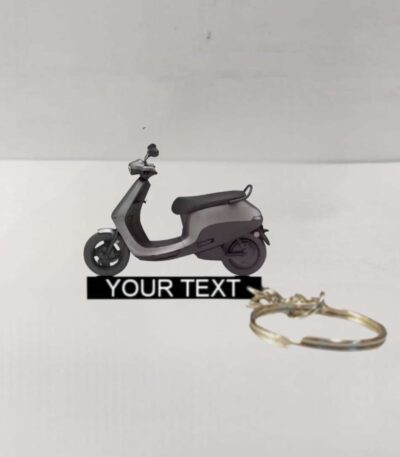Customized Ola S1 Air Liquid Silver Colorful Scooter Shape Gel Number Plate Keychain