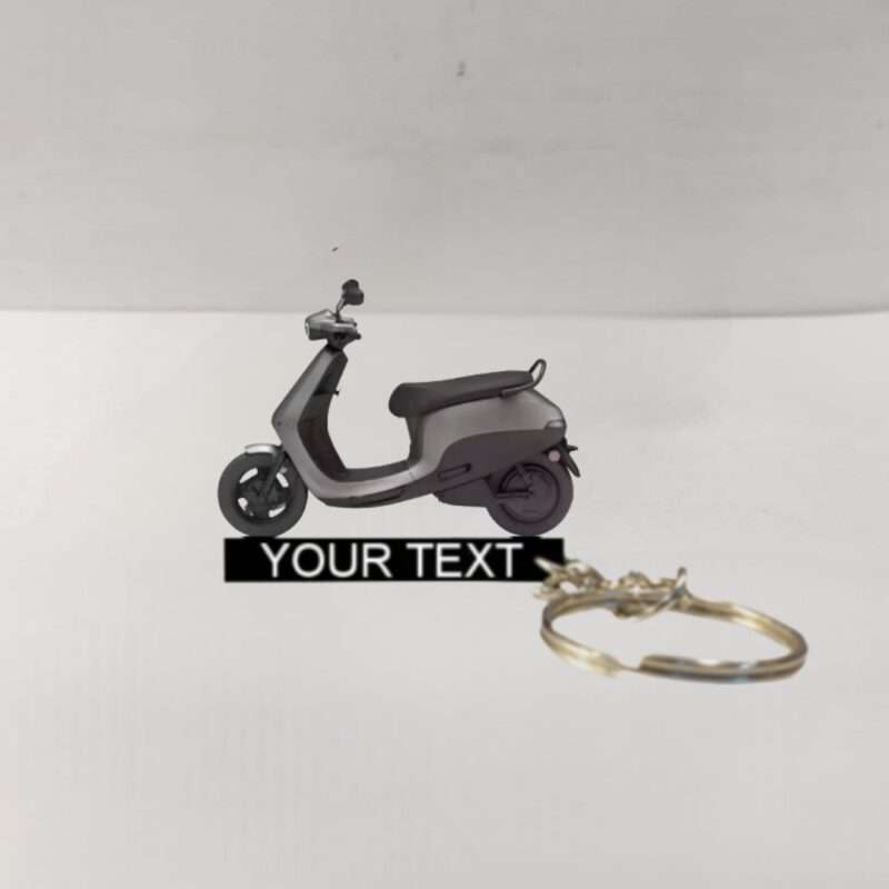 Customized Ola S1 Air Liquid Silver Colorful Scooter Shape Gel Number Plate Keychain