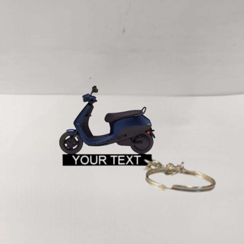 Customized Ola S1 Air Midnight Blue Colorful Scooter Shape Gel Number Plate Keychain