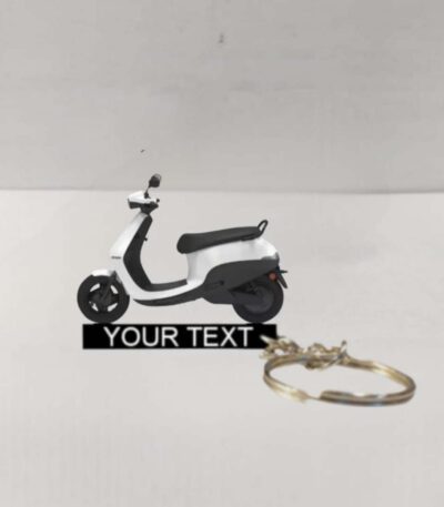 Customized Ola S1 Air Porcelain White Colorful Scooter Shape Gel Number Plate Keychain
