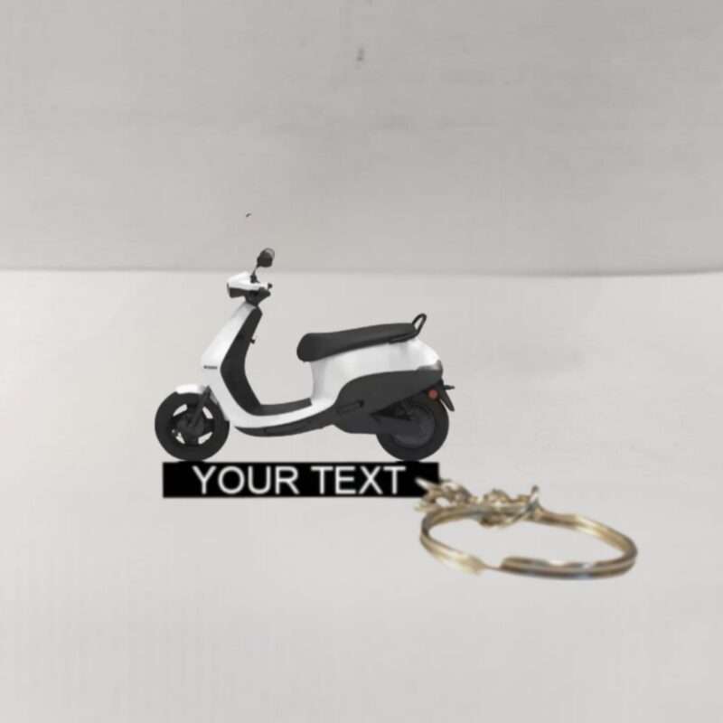 Customized Ola S1 Air Porcelain White Colorful Scooter Shape Gel Number Plate Keychain