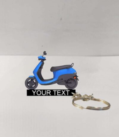 Customized Ola S1 Air Stellar Blue Colorful Scooter Shape Gel Number Plate Keychain