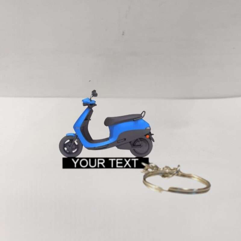 Customized Ola S1 Air Stellar Blue Colorful Scooter Shape Gel Number Plate Keychain