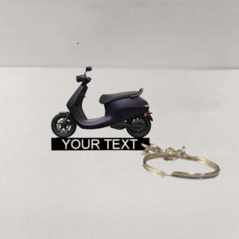 Customized Ola S1 Pro Amethyst Colorful Scooter Shape Gel Number Plate Keychain