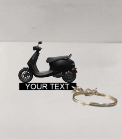 Customized Ola S1 Pro Jet Black Colorful Scooter Shape Gel Number Plate Keychain