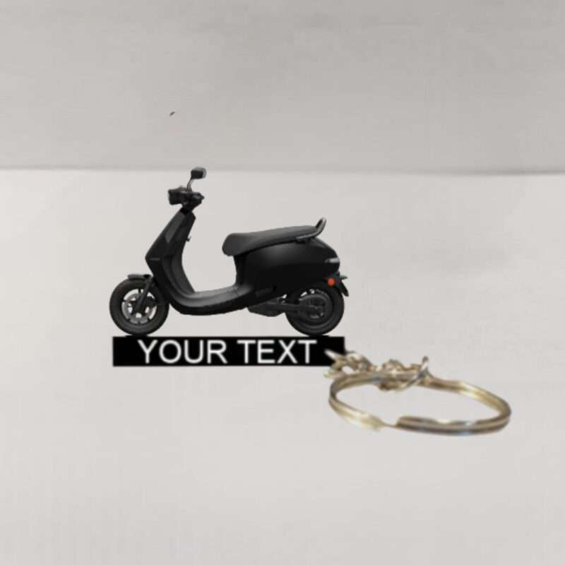 Customized Ola S1 Pro Jet Black Colorful Scooter Shape Gel Number Plate Keychain