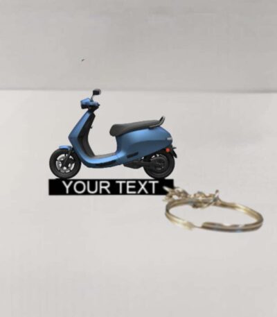 Customized Ola S1 Pro Stellar Blue Colorful Scooter Shape Gel Number Plate Keychain