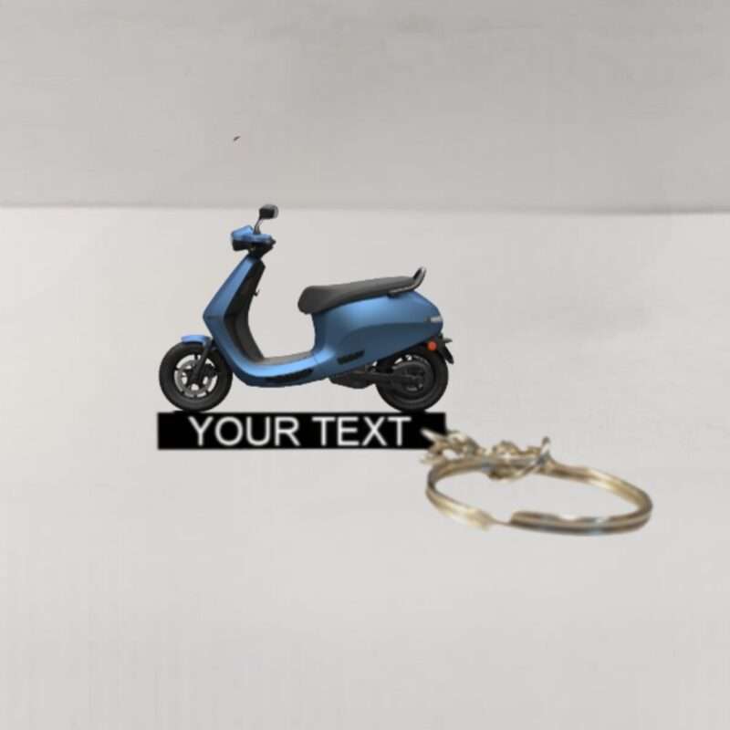Customized Ola S1 Pro Stellar Blue Colorful Scooter Shape Gel Number Plate Keychain