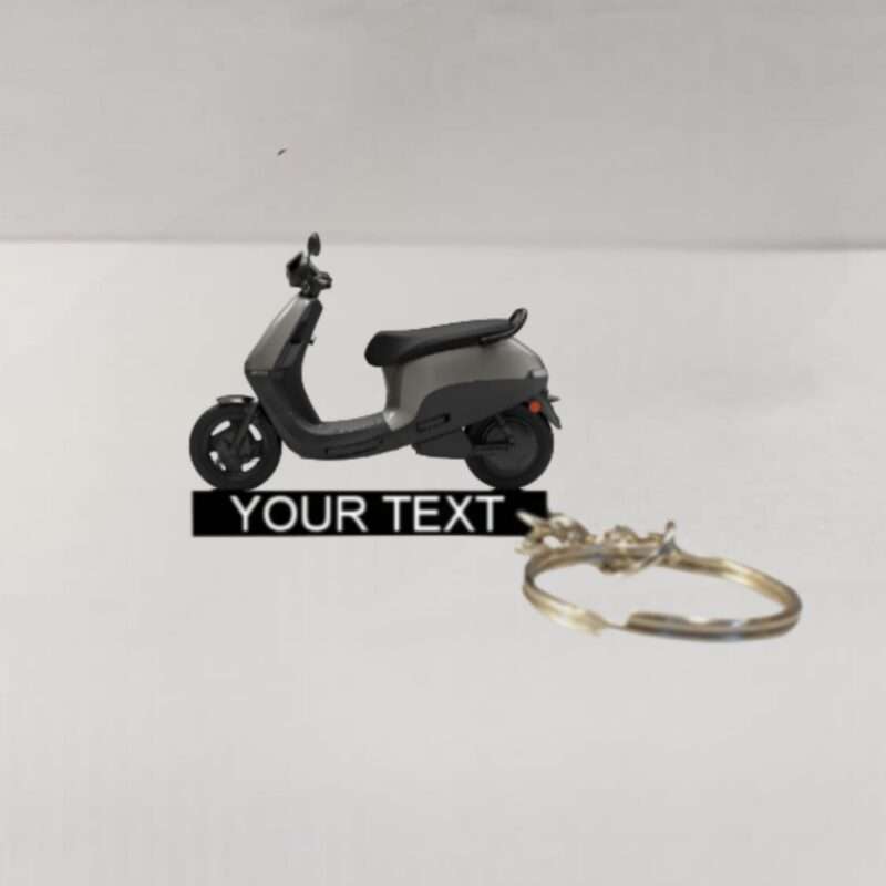 Customized Ola S1 X Liquid Silver Colorful Scooter Shape Gel Number Plate Keychain