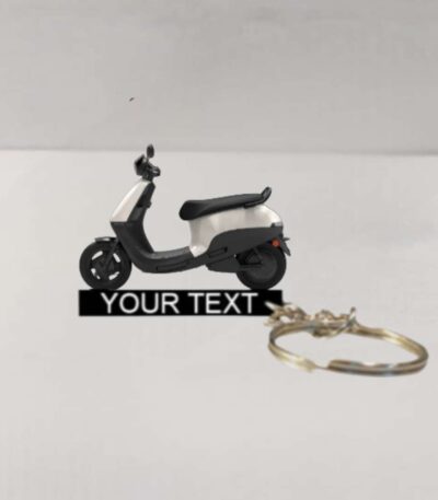 Customized Ola S1 X Porcelain White Colorful Scooter Shape Gel Number Plate Keychain