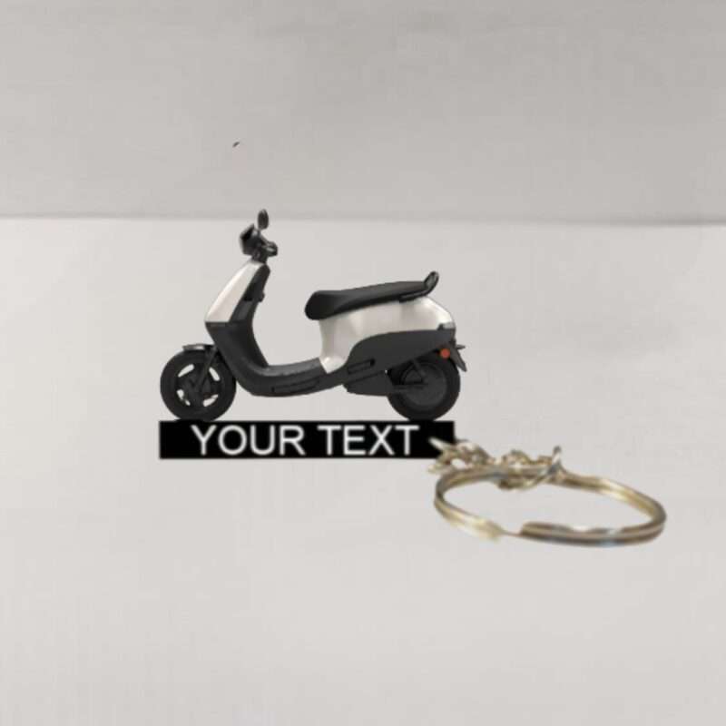 Customized Ola S1 X Porcelain White Colorful Scooter Shape Gel Number Plate Keychain