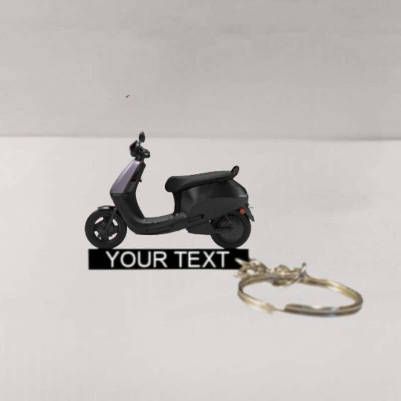 Customized Ola S1 X Vogue Colorful Scooter Shape Gel Number Plate Keychain
