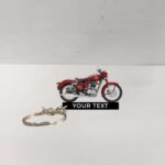 Customized Royal Enfield Classic 350 Madras Red Colorful Bike Shape Gel Number Plate Keychain