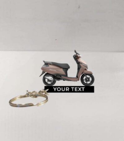 Customized TVS Jupiter Galactic Copper Matte Colorful Scooter Shape Gel Number Plate Keychain