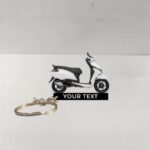 Customized TVS Jupiter Lunar White Gloss Colorful Scooter Shape Gel Number Plate Keychain