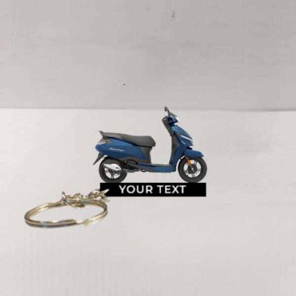Customized TVS Jupiter Starlight Blue Gloss Colorful Scooter Shape Gel Number Plate Keychain