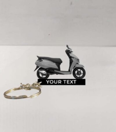 Customized TVS Jupiter Titanium Grey Matte Colorful Scooter Shape Gel Number Plate Keychain