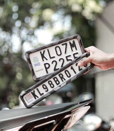 Black And White HSRP Gel Frames For Bike Number Plates
