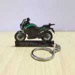 Customized Bajaj Dominar 400 Aurora Green Colorful Bike Shape Gel Number Plate Keychain