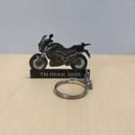 Customized Bajaj Dominar 400 Charcoal Black Colorful Bike Shape Gel Number Plate Keychain