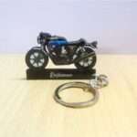 Customized Royal Enfield Continental GT 650 Slipstream Blue Colorful Bike Shape Gel Number Plate Keychain