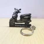 Customized Honda Pleasure Plus 110 Midnight Black Colorful Scooter Shape Gel Number Plate Keychain