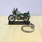 Customized Royal Enfield Meteor 350 Aurora Green Colorful Bike Shape Gel Keychain