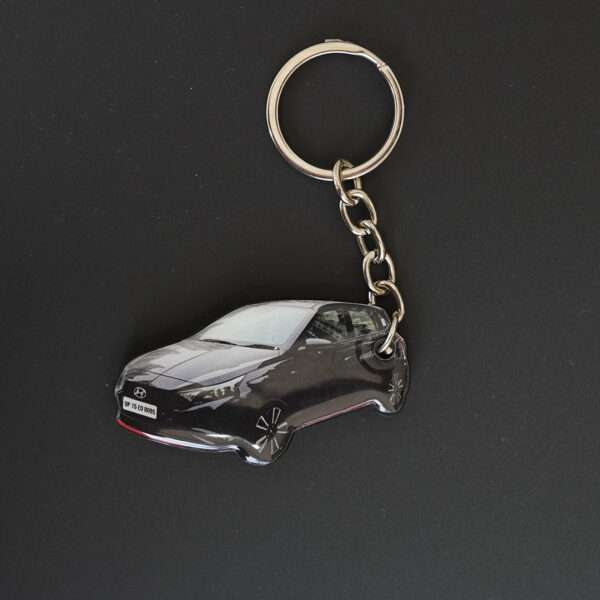 Premium Customized Hyundai I20 N Line Colorful Car Shape Gel Number Plate Keychain