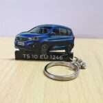 Premium Customized Maruti Suzuki Ertiga Pearl Metallic Oxford Blue Colorful Car Shape Gel Number Plate Keychain