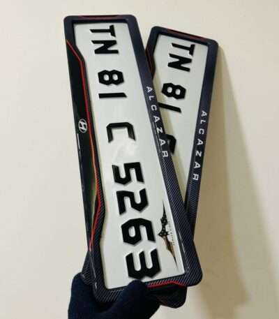 Rock Style Hyundai Alcazar Gel Number Plate Frames