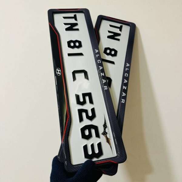 Rock Style Hyundai Alcazar Gel Number Plate Frames