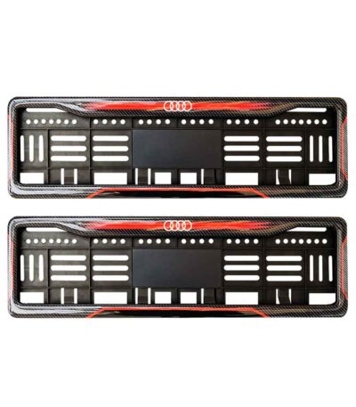 Rock-style Red Audi Gel Number Plate Frames