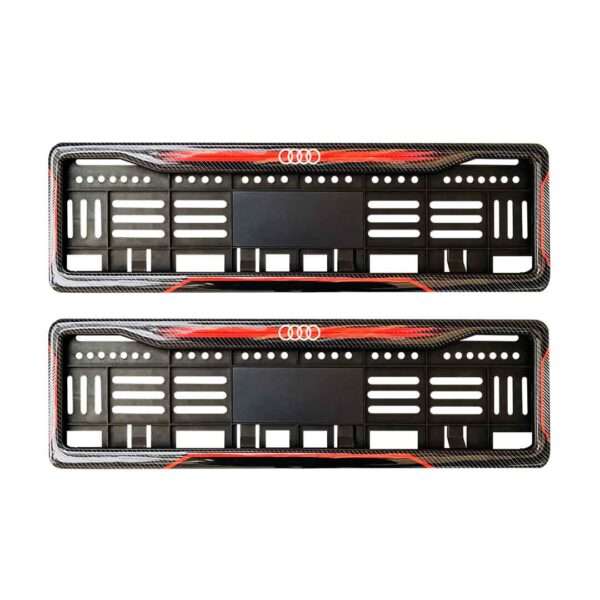 Rock-style Red Audi Gel Number Plate Frames