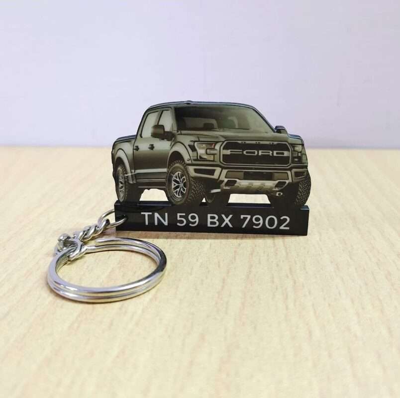 Ford F150 Raptor Black Keychain