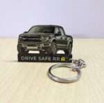 Premium Customized Ford F150 Raptor Black Colorful Car Shape Gel Number Plate Keychain