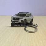 Premium Customized Honda Elevate Platinum White Pearl Colorful Car Shape Gel Number Plate Keychain