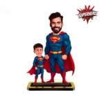 Personalized Mini Me Dad & Son Superman Superhero Caricature (3)
