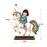 Personalized Mini Me Riding Unicorn With Girl Caricature (3)