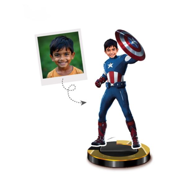 Customized Mini Me Captain America Superhero Caricature