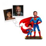 Customized Mini Me Dad And Son Superman Superhero Caricature