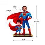 Customized Personalized Mini Me Dad Father And Son Superman Superhero Caricature (2)