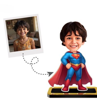 Personalized Mini Me Superman Mini Minify Baby Superhero Caricature