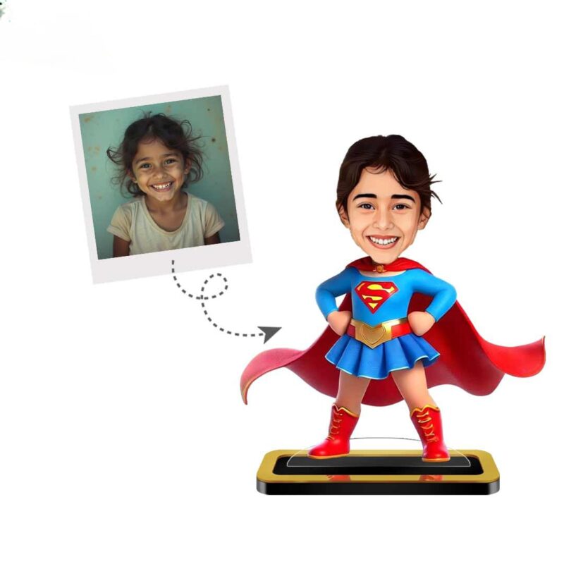 Personalized Mini SuperGirl Mini Me Caricature