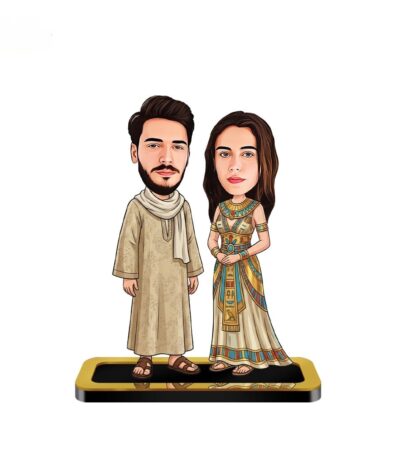 Personalized Mini Me Egyptian Style Couple Caricature