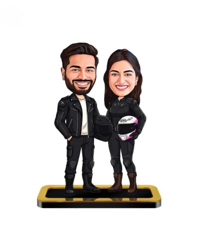 Personalized Mini Me Rider Couple Caricature