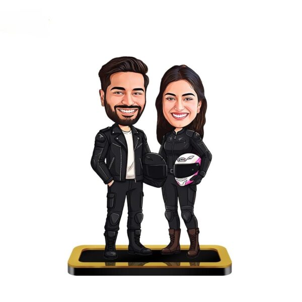Personalized Mini Me Rider Couple Caricature